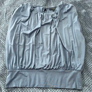 Banana Republic Medium Blue  Band Hem Shirred Shirt Sleeveless Large